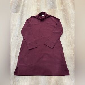 Large Orvis Maroon Ribbed Sweater Dress